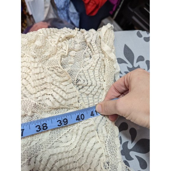 Rabbit, Rabbit, Rabbit Off White Sleeveless Stretch Lace Dress Size M - Picture 7 of 8